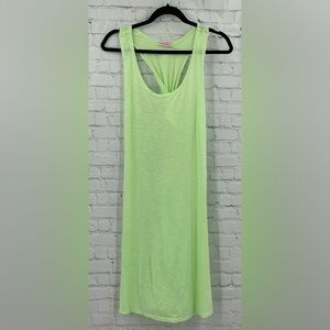 Fresh Produce Knee Length Neon Green Bright Colorful Tank Top Dress Basic Large